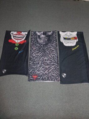 Neck Gaiter Bandana Lot - SA Company Tubular Face Sheild Skull Joker Gangster